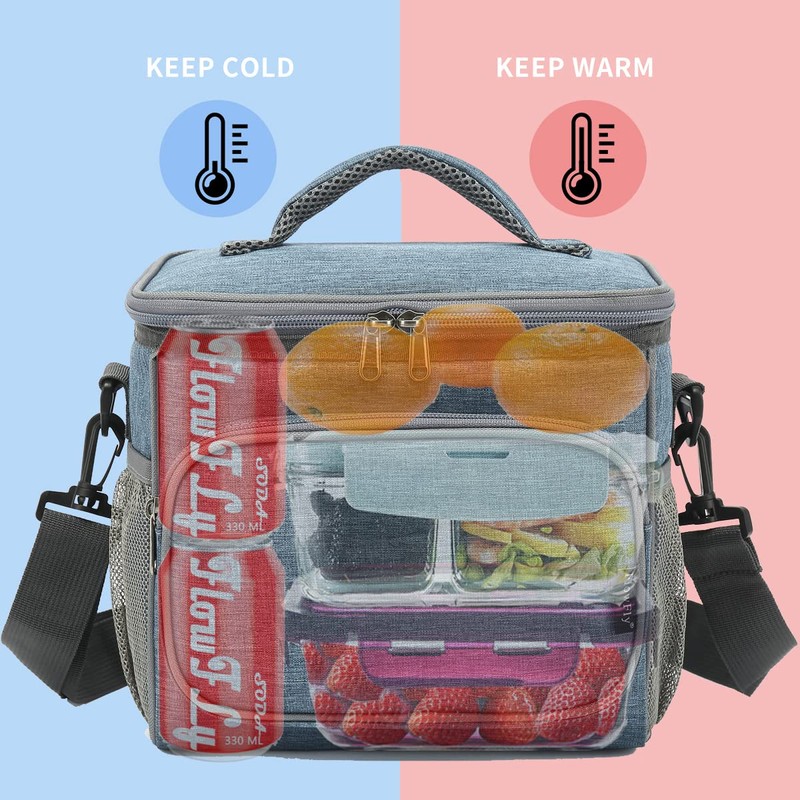 FlowFly Insulated Reusable Lunch Bag Adult Large Lunch Box for