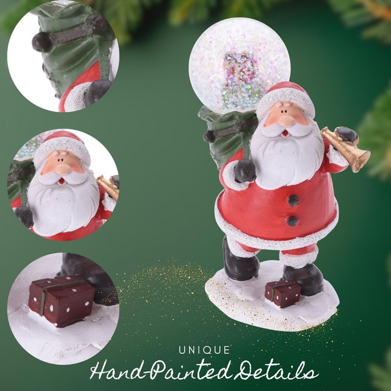 Envenzo Christmas Snow Globe Santa Magical Table Decoration, Loving Details,