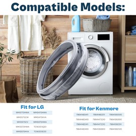 MDS47123605 Washer Door Boot Seal fit for LG OEM Front Load WM3770HWA WM3575CW WM3575CV WM3570HWA WM3570HVA WM3470HWA WM3470HVA WM3370HWA fit for Kenmore 79641483411 79641473217 prime&swift