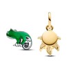 Qulmlxis Chameleon and Golden Lily Fashion Charms