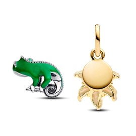 Qulmlxis Chameleon and Golden Lily Fashion Charms
