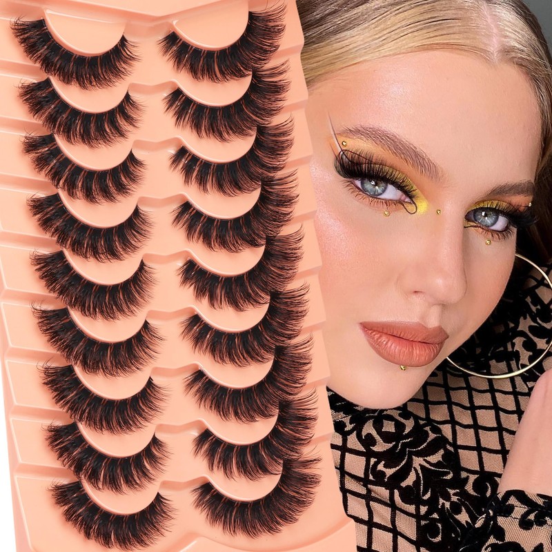 Fluffy Lashes Russian Strip Eyelashes Cat Eye False Lashes D