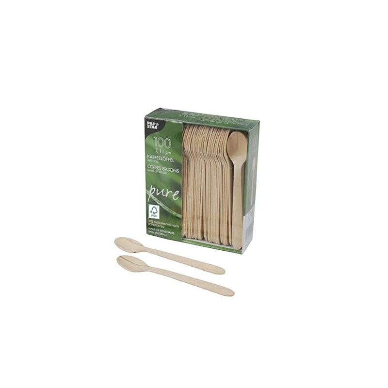 Holz-Kaffeelöffel 11 cm, 100 Stück