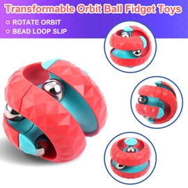 ONCOFAN Unique Orbit Ball Fidget Toy, Novelty Beads Track Infinity Cube Stress Relief Balls Creative Sensory Toys for Autistic ADHD Kids Adults