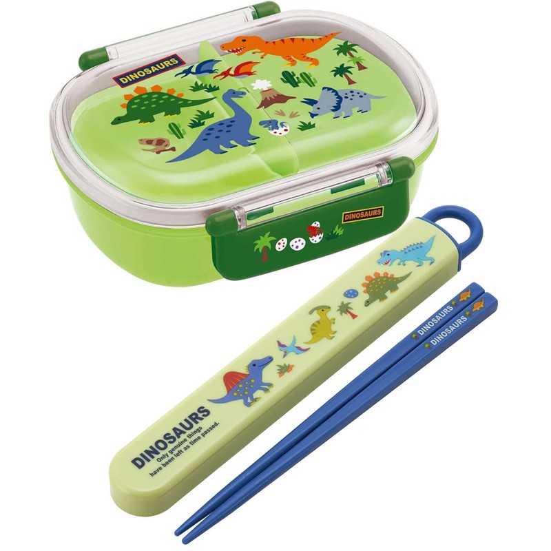 Skater ABS2AMAG-A Dinosaurus Picture Chopsticks and Case Set, 6.5 inches