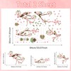 HPNIUB Pink Flower Tree Branch Birds Wall Stickers Floral Wall