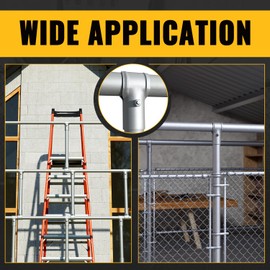 VIVIDA End Rail Clamps 1-5/8 Inch, Chain Link Fence Fittings, Panel T Connector for 1-5/8" OD Pipe, Galvanized Steel, 4 PCS