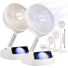 PEARL Kleinraum-Ventilator: 2er-Set 2in1-Akku-Tisch- & Standventil., ausziehb. bis 1 m, 8,5h (Teleskop-Standventilatoren, Tischventilator)