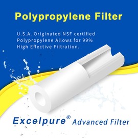 EXCELPURE 5 Micron 10" x 2.5" Whole House Sediment Home Water Filter Cartridge Replacement for Any 10 inch RO Unit, Culligan P5, Aqua-Pure AP110, Dupont WFPFC5002, CFS110, WHKF-GD05, PP10-05, 4PACK