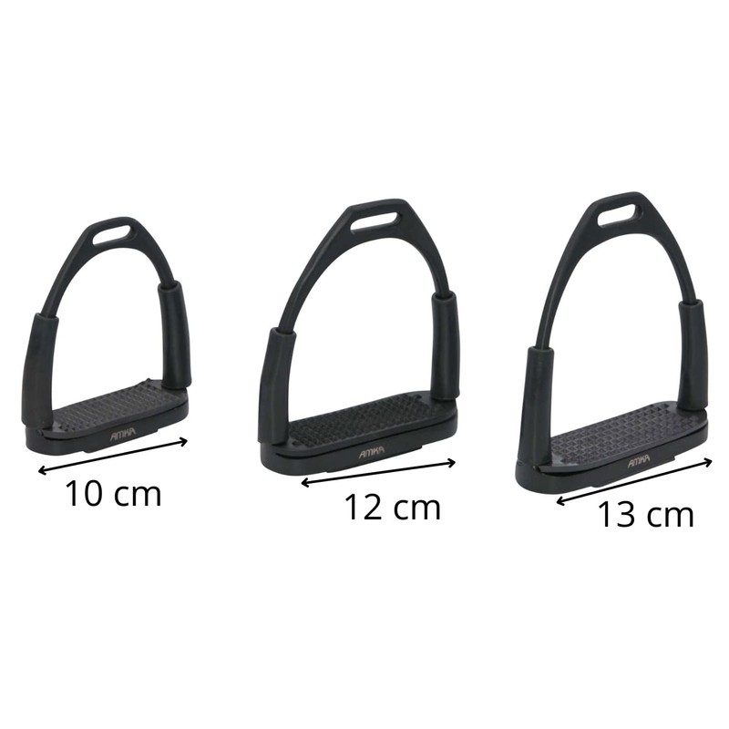 AMKA Stirrups with Joint Black Safety Stirrups in 10, 12