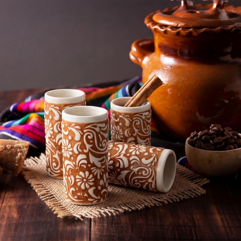 12 Pcs Cielito Lindo Party Favors Mexican Terracotta Pottery Cups,