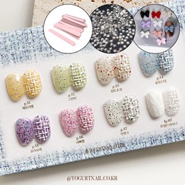 classic nail Yogurt Gel Twin Tweed Twee Liner Glitter Gel + 30 Parts / 요거트젤 트윈트위드 트위라이너 글리터젤+파츠30개