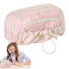Large Pencil Case, Pen Bag Big Pencil Case, Drawstring Double-Zipper