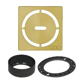 Schluter Kerdi-Drain Grate Kit with Integrated Slope Bonding Flange - Ideal for Bathroom or Wet Rooms - 4" BR Classic Gold Pure, Adjustable - KDIF4GRKEBCGD8