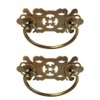 Tiazza 2Pcs Antique Brass Vintage Style Pulls Handle Bookcase Wardrobe