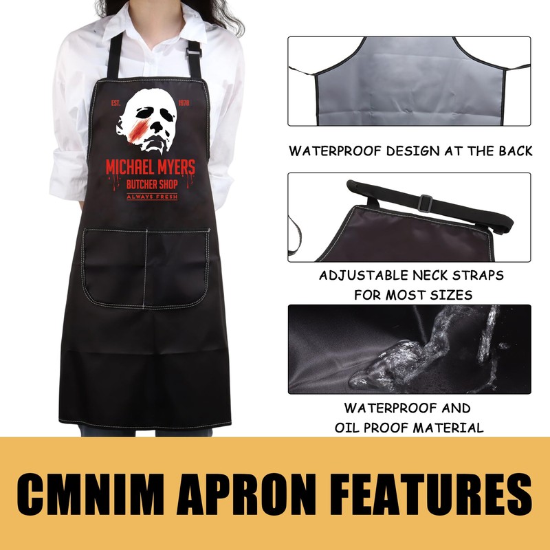 CMNIM Horror Michael Cooking Apron with Two Pockets Horror Movie