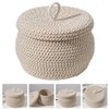 Zerodeko Cotton Rope Basket with Lid Round Woven Basket Decorative