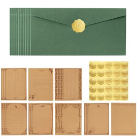 Aweisile Writing Paper with Envelope Set Beautiful Writing Paper with Envelope Set Vintage Writing with 20 Vintage Paper Envelopes 24 Writing Paper and 25 Stickers Letter Paper Vintage for Wedding