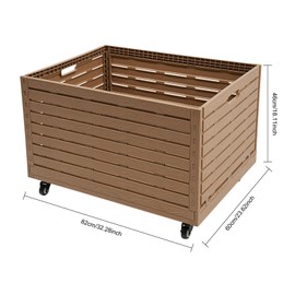YUYFCC Rolling Foldable Crate Modern Plastic Storage Bin Bins Folding Moving Dolly Cart Furniture on Wheels Storage Basket for Garages Home Bedroom Factory Travel Shopping 440.92Lbs Capacity, Brown