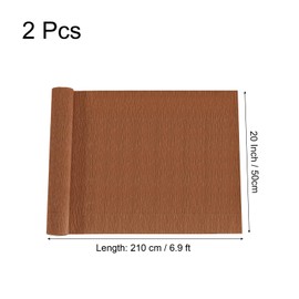sourcing map 2 Pcs Crepe Paper Roll 6.9ft Long 20 Inch Wide for Wedding Ceremony Various Large Festivals Decoration, Red Brown