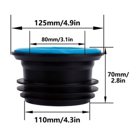 Lwuey Toilet Flange, Toilet Rubber Seal Ring Drain Pipe Sealer Wax Free Thickened Toilet Bowl Gasket for Odor Leak Proof Bathroom WC Fitting Accessories Repair Replacement Easy Installation Durable