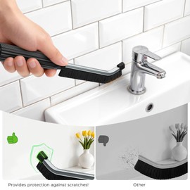 Oderra Spazzola Per La Pulizia Delle Fessure Con Setole Dure, 3 mm Spazzola Pulizia Fessure Per Doccia Cucina Bagno, Spazzole Per Pulire Fughe E Angoli Stretti (4 Pezzi, Nero)