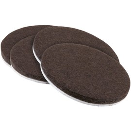 softtouch 2 1/2" Round Heavy Duty Self Stick Felt Furniture Pads to Protect Hardwood Floors from Scratches, 2-1/2 Inch, Brown, 4 Count