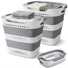 2 Pcs 42L Collapsible Laundry Baskets- Foldable Laundry Basket with
