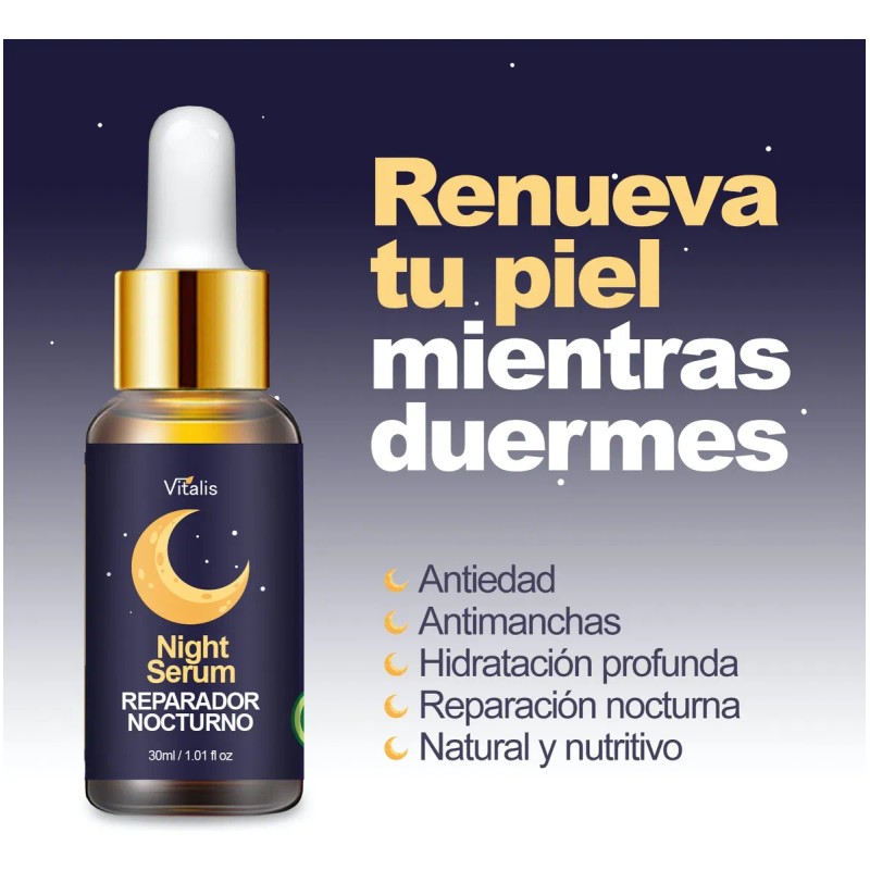 Vitalis Night Serum Nocturno Reparador Antiedad, Antiarrugas