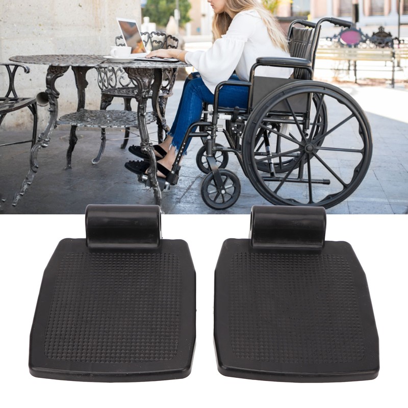 2pcs Wheelchair Footplate Plastic Ergonomic Wheelchair Footrest Pedal Replacement Accessory