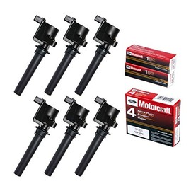 MAS Set of 6 Ignition Coil & 6 Motorcraft Platinum Spark Plugs AGSF32PM SP493 Compatible with Ford Mazda Tribute Mercury 3.0 V6 DG513 DG500 C1458 FD502 UF406 C1387 FD495