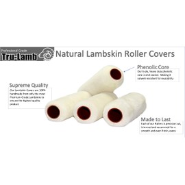 Tru-Lamb - 100% Natural Lambskin Professional Paint Roller (9 x 1" - 3 Pack)
