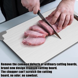 Yaocom 2 Pcs 304 Stainless Steel Cutting Boards for Kitchen 2025 Upgrade Double-sided Dishwasher Safe Thickened Version Cutting Boards Thickness 0.06'', Available Guard Belt Angle