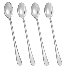 7.7 Inch Ice Tea Spoons Long Handle Cocktail Spoon Ice Cream Spoon, Iced Teaspoons Long Coffee Spoons, Stainless Steel Stirring Spoons, Set of 4