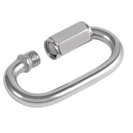 ZOENHOU 30 Pack Quick Links, 1/8 Inch Stainless Steel D Shape Locking Threaded Chain Connector Heavy Duty for DIY Accessories