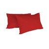 Italian Bed Linen Max Color Pair of Pillowcases, Cotton, Red,