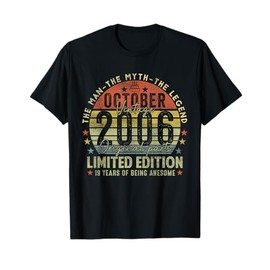 19th Birthday Gifts Vintage October 2006 19 Years Old Men T-Shirt