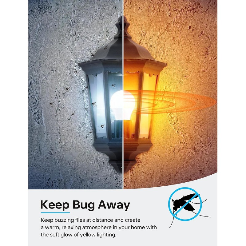 KINDEEP Yellow Bug LED Light Bulb 4 Pack, 23W (150-200W
