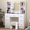 Large Makeup Vanity Desk, Vanity Table with LED Mirror Lights,