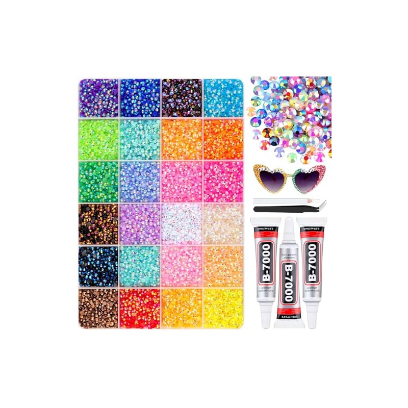 Bedazzling Kit Diamantes para Pegar, 24000pcs Brillantes Decoración de uñas