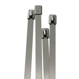 Lumonic 10 x Stainless Steel Cable Ties 360 x 7.9 mm I Silver 114 kg Metal Cable Ties up to 500 °C I Cable Ties Silver Cable Tie Metal Weatherproof