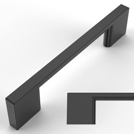 Amerdeco UK0022 Furniture Handles, Black, 96 mm Hole Spacing, Zinc Alloy Drawer Handles & Cabinet Handles for Kitchen Cabinets & Wardrobes, Pack of 6