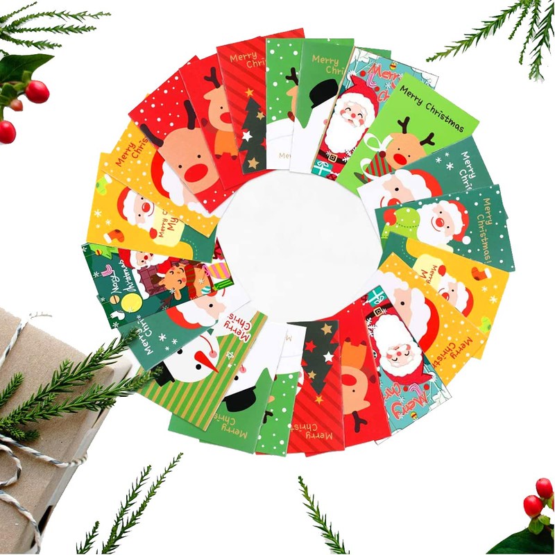 Osuter Christmas Notebook, Pack of 20 Mini Notepads, Small Cartoon