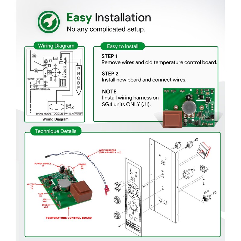 00-913149 NCC Temp Control Board Temperature Controller Kit w/Wire Harness,Replacement