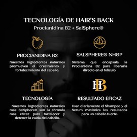Serum Capilar 50ml Fortificante Tratamiento Para Cabello Maltratado Con Aceite Para Cabello HAIR’S BACK