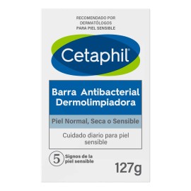 Barra Antibacterial Dermolimpiadora Cetaphil Contenido 127g