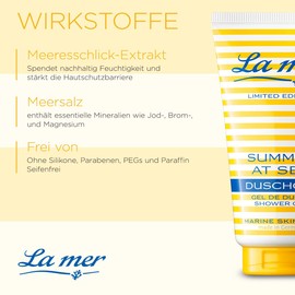 La mer Summer at Sea Shower Gel - Mild Cleansing Shower Gel - Provides Sustainable Moisture - Strengthens the Skin Protection Barrier - Fragrances of Summer, Sun, Beach and Sea - 150 ml