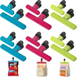 Clips para Bolsas de Alimentos 12 Piezas, pinzas de cocina para cerrar, chip bag clips con Agarre Hermético, Adecuado Para Bocadillos, Cocina Familiar, Oficina