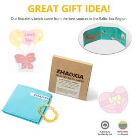 ZHAOXIA Amber Bracelet/Anklet – 100% Handmade – Knotted Between Beads, Amber