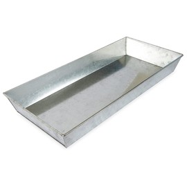 Oakestry Antique Galvanized Steel Rectangular Plant Tray 29 inch with Tapered Sides for Indoors Outdoor Flower Pot Decorative no Holes Heavy Duty Drain Tray